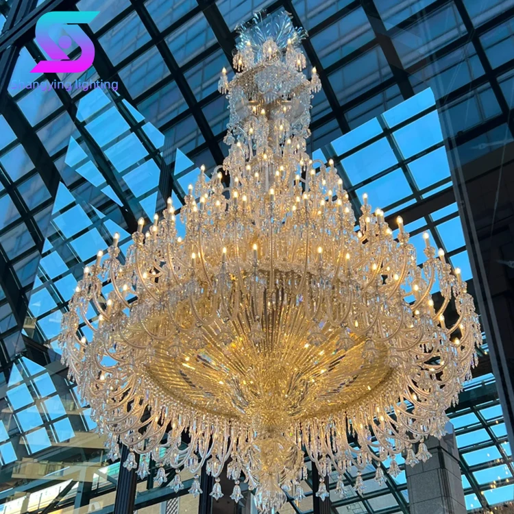 Customized Luxury Crystal  for Wedding Banquets Oversized Oval Shape Remote Hotel Project Adjustable Height