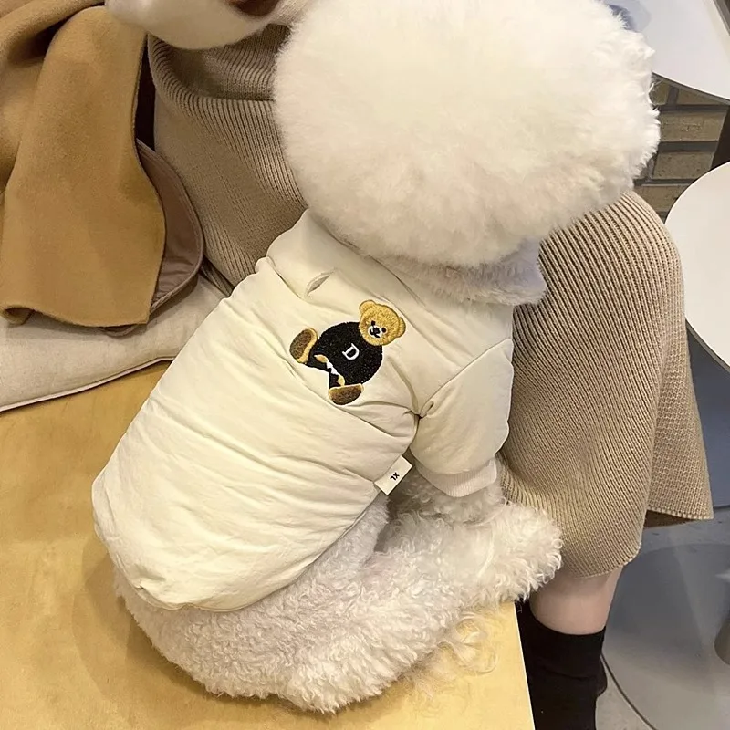 Dog Waterproof Jacket Winter Pet Dog Warm Clothes Cat Costume Bear Print Dog Coat Chihuahua French Bulldog Bichon Apparel Parkas