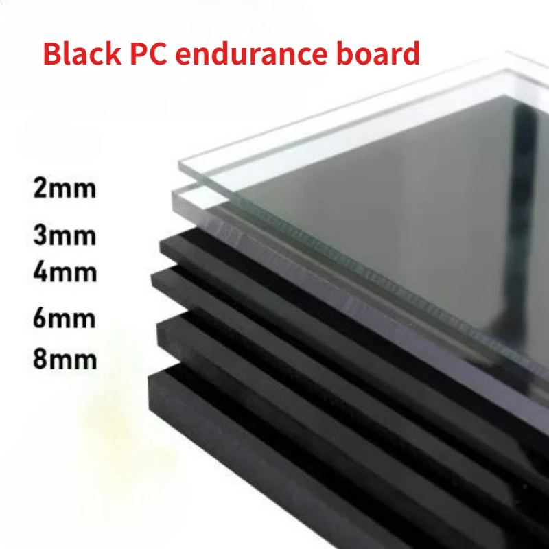 1/2/3/5pcs Thick 2/3/4/5/6/8/10/12/15/20mm Black Polycarbonate Sheet Plastic PlateEndurance Board 50x50mm~300x300mm