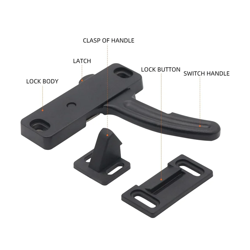 

ABHY-RV Screen Door Latch Set Aluminum Alloy Universal Fit Door Latch Handle Set For Cargo Trailer RV Accessories