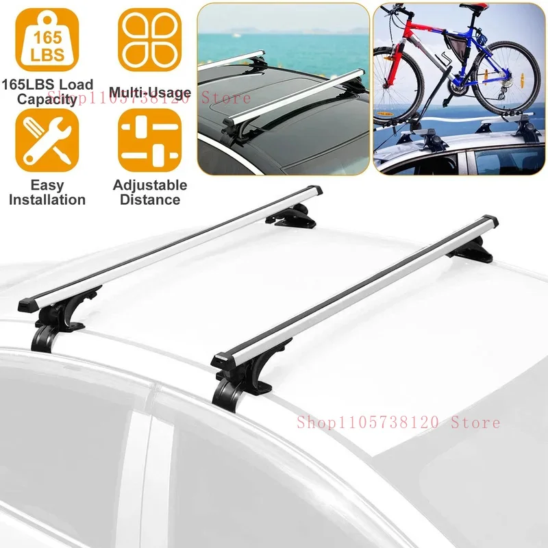 High Quality Universal Aluminum Bar Rack 4. Inch Lbs Load Easy Install Suit Car N Roof Mount Cargo Carr