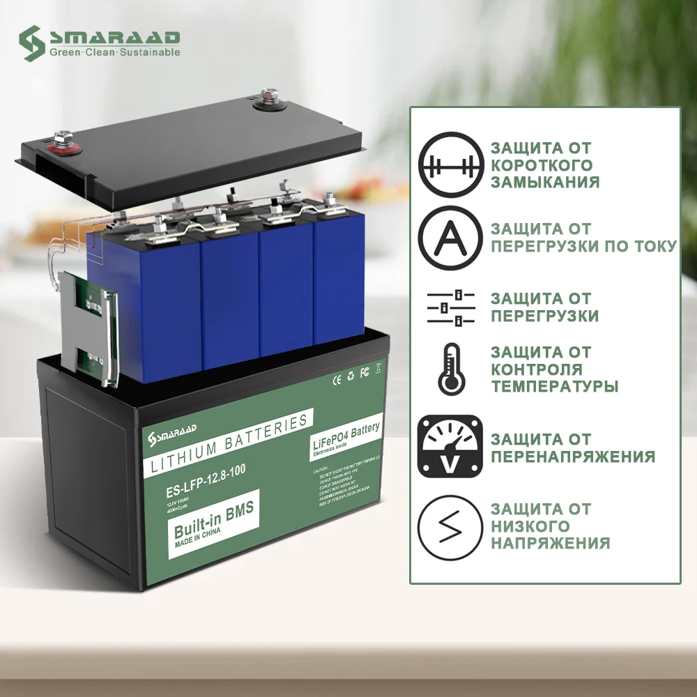 

New 12V 24V 100Ah 200Ah Lifepo4 Battery Charger With Deep Cycle Battery Pack Suitable For Use With Built-in BMS For Tax-Free