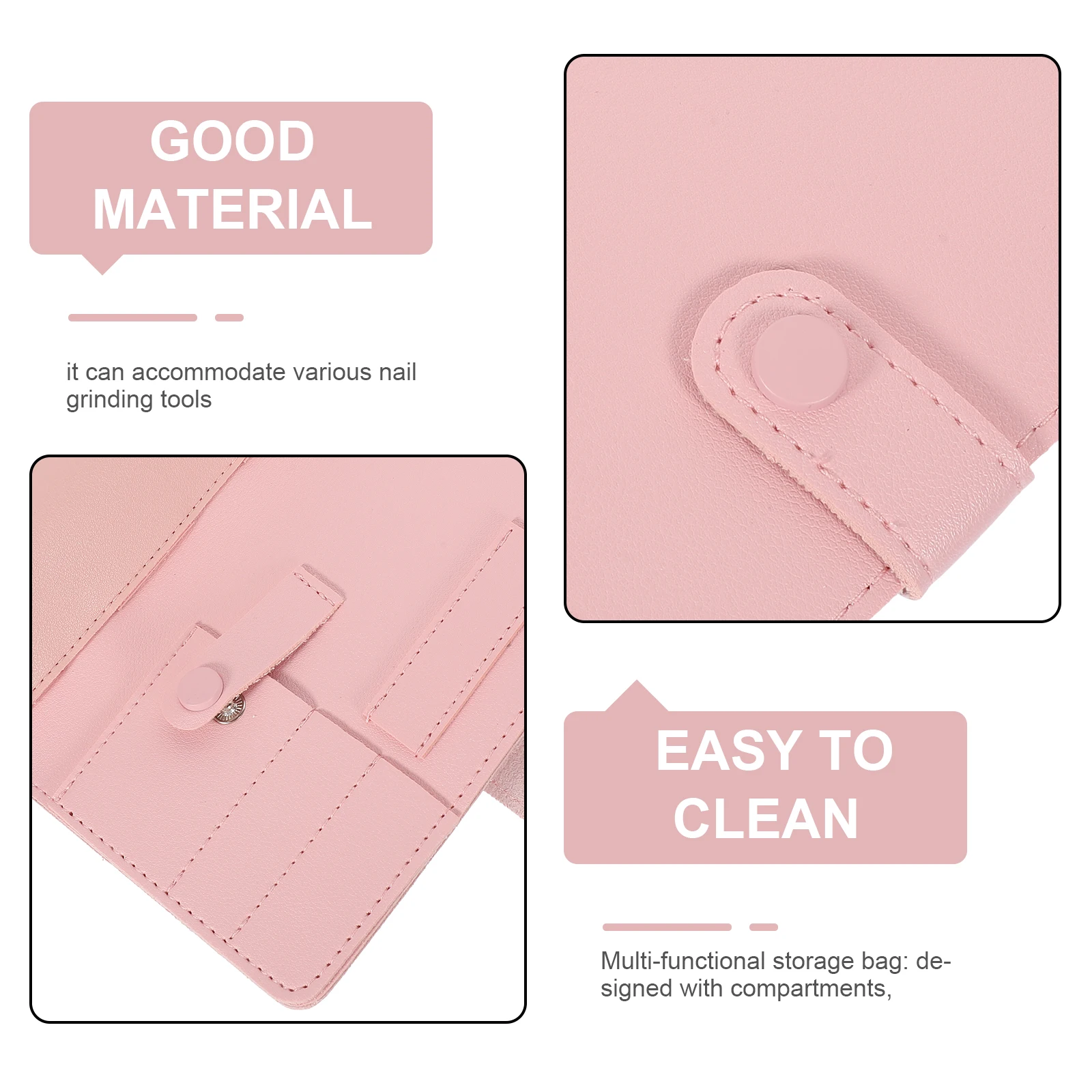 

37 Holes Nail Tool Kits Bag for Manicure Accessories Cuticle Pusher Scissors Drill Bits Storage ganizer White Portable Beauty