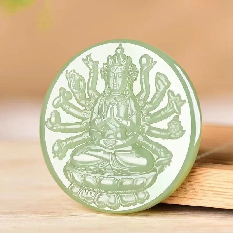 

Thousand-handed Guanyin Bodhisattva Pendant Fashionable Cyan-white Pendant