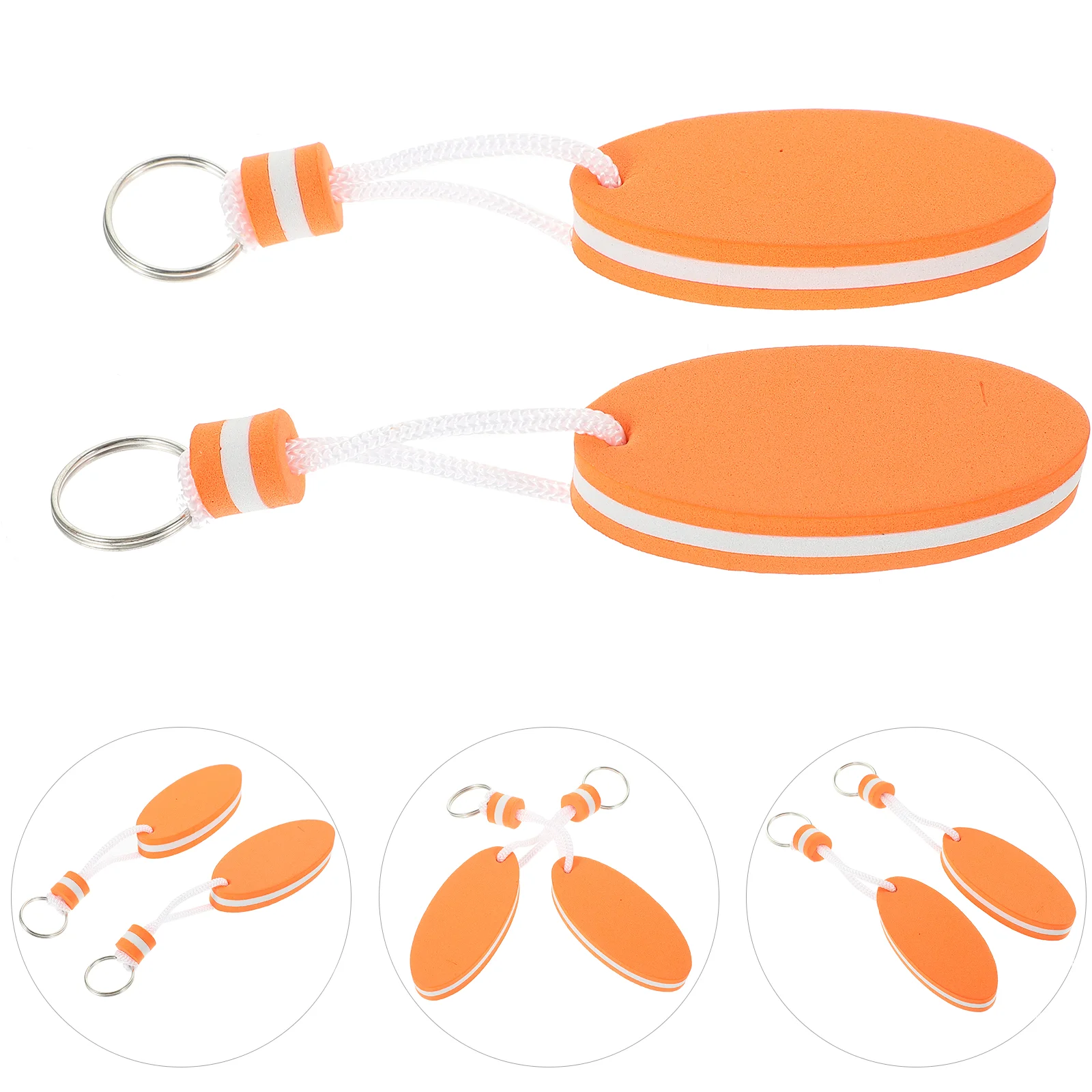 2Pcs EVA Floating Keyring Water Buoyant Keychain for Kayak Canoe Marine Nautical Boating Swim Beach Outdoor (Orange)