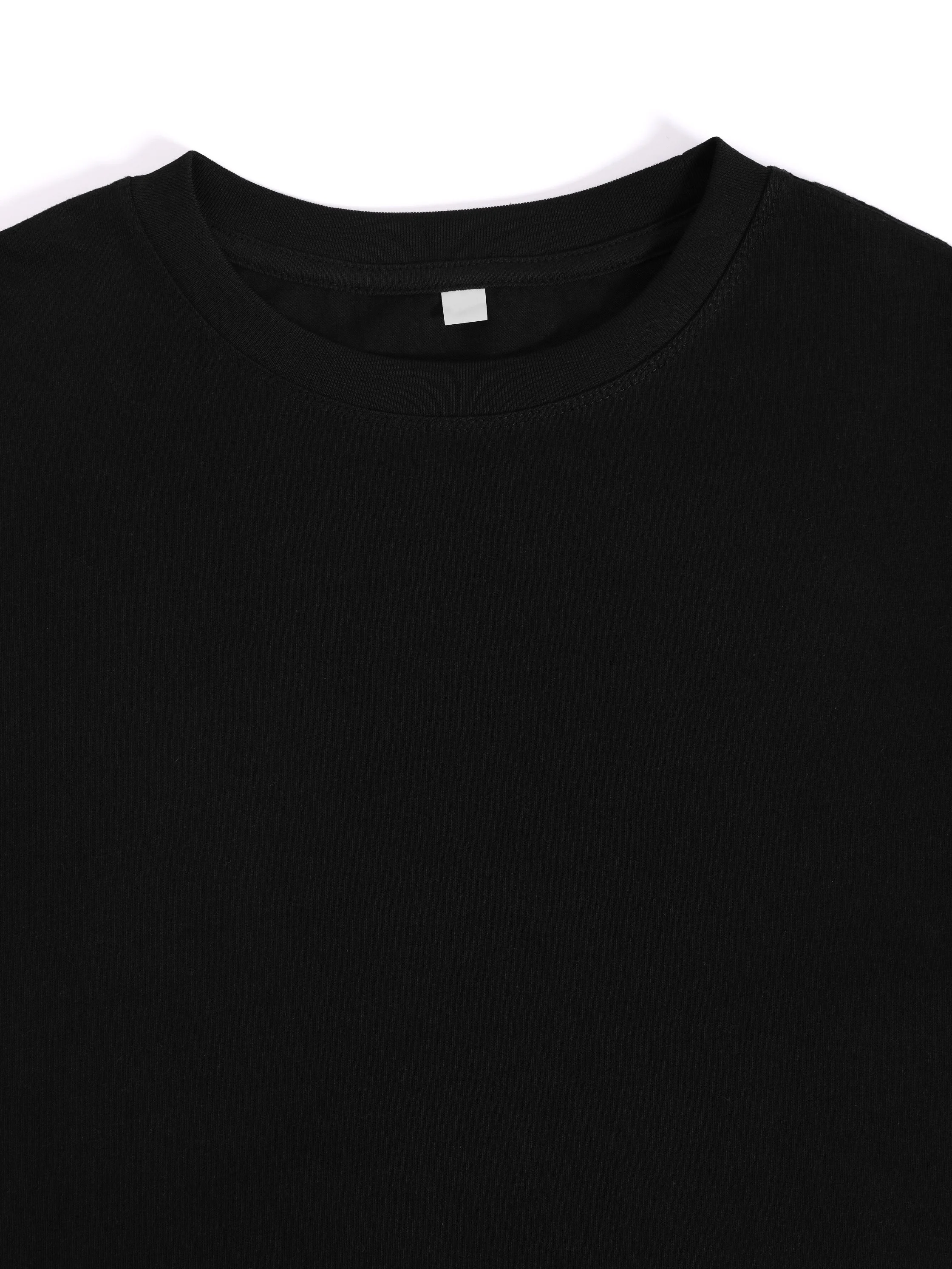 Mini Graphic Print Women's T-Shirt - 100%, Short Sleeve Crew Neck, Black with Colorful Mini Letter Design, Casual & Comfortable