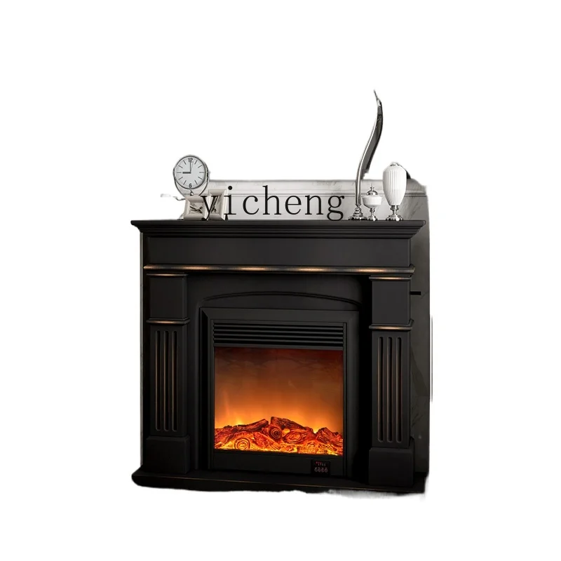 

XL Solid Wood Fireplace Curio Cabinet European Living Room Heater Household Simulation Flame Electric Fireplace