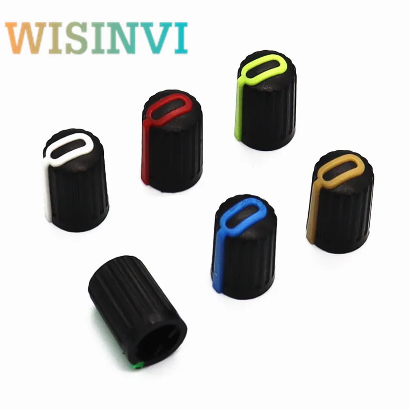 10pcs Plastic Knob Cap Mixer Adjustment Knob potentiometer knob cap Diameter 10.5mm Height 16mm D-Shaped Inner Hole 6mm