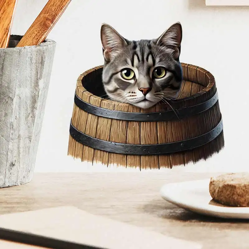 Farm Cat Country Animal Wall Sticker Toilet Lid Stickers, Bedroom Entrance Living Room Porch Home Decora Waterproof Decals M1473