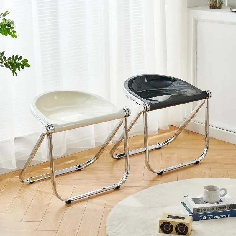 Simple Dining Chair Household Transparent Medieval Furniture Folding Stool Ins Chair Acrylic Stool Plastic Crystal Chair Stools image 2