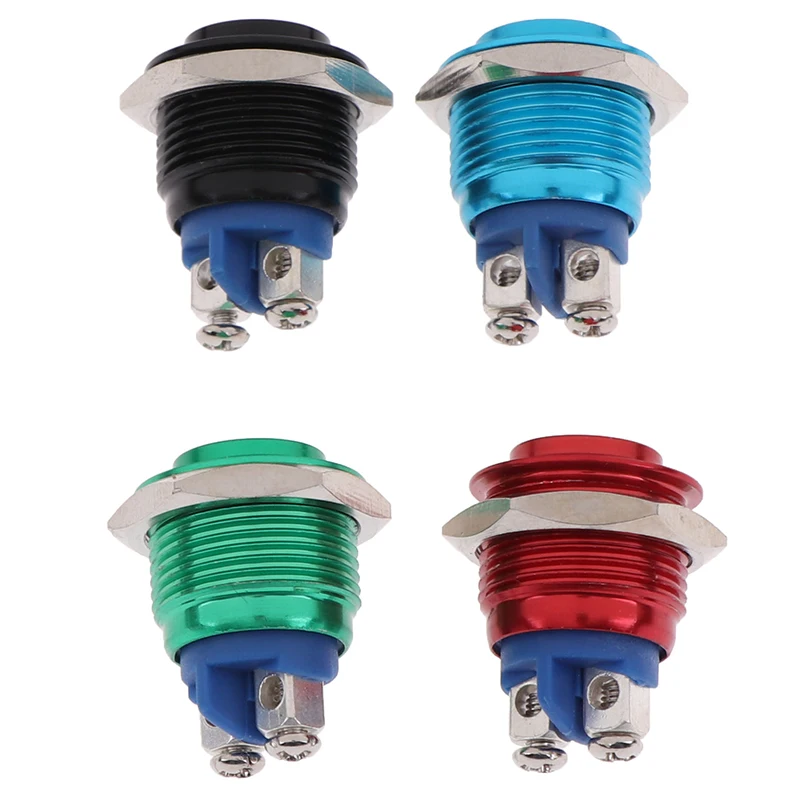 1Pc Momentary Push Button Switch 16mm Waterproof Mount Button Switch Metal button switch with fully oxidized high head