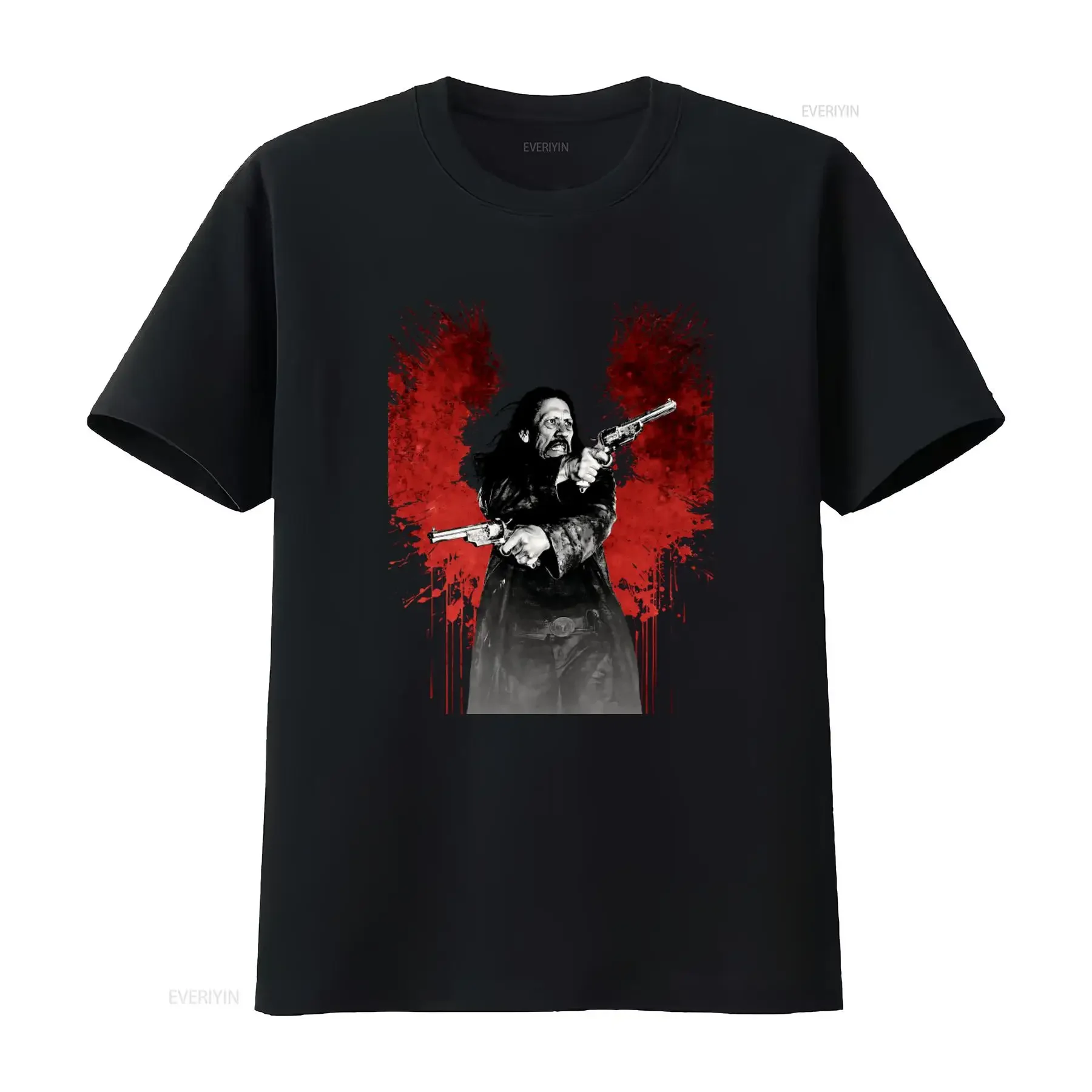 Camiseta con estampado de la película cult Dead IN Tombstone Danny Trejo para hombre, diseño occidental retro elegante, gráfico vintage lavado, transpirable