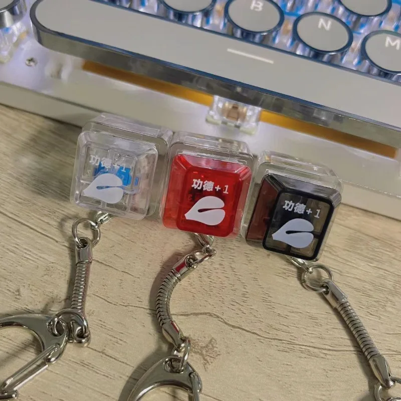 1 pz Elettronico di Legno Pesce Tastiera Chiave Decompressione Keycap Singolo Merit Accumulatore Giocattolo Creativo Chiave Fibbia Novità Giocattoli