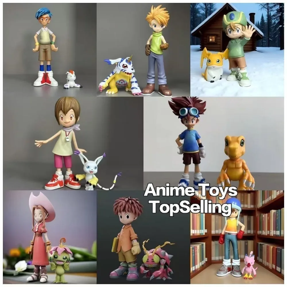 5-16cm Anime Digimon Adventure Figures Eight Main Characters Action Figure Pvc Statue Collection Model Toys Gifts