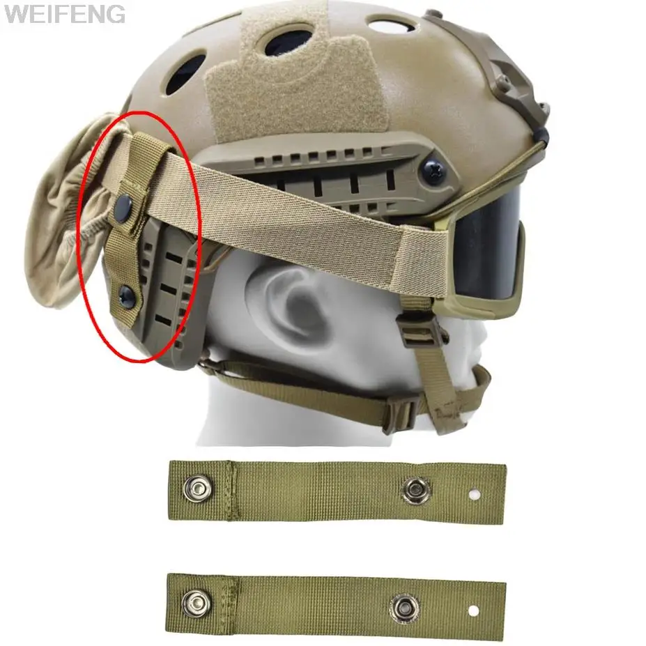 2PCS Tactical Helmet Goggles Retention Straps MICH M88 ACH Helmet Universal Fixing Strap Band MOLE Helmet Starp Accessories