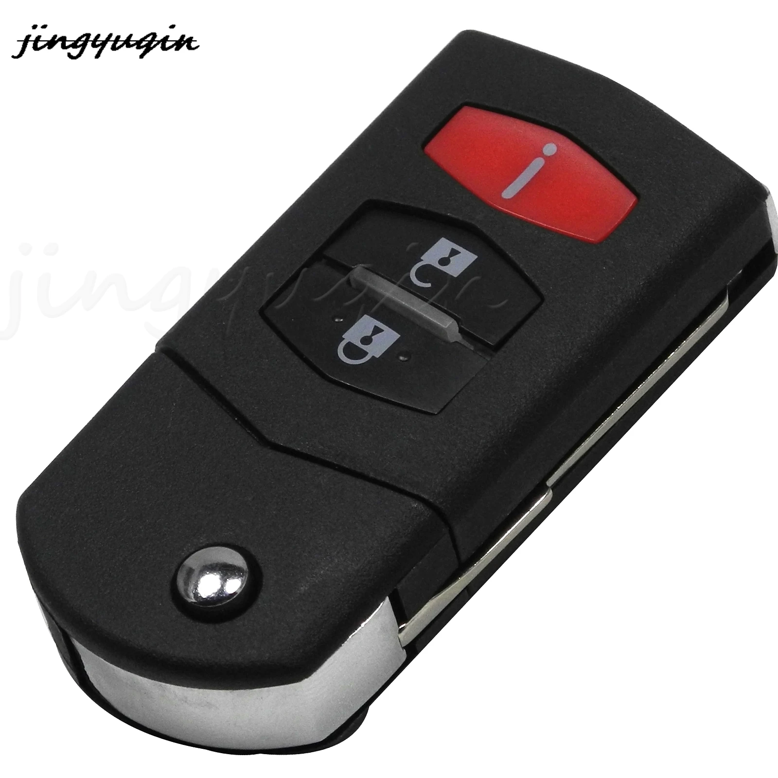 

jingyuqin 3 Buttons Replacement Flip folding Remote Car Key Shell Case Fob For Mazda 3 5 6 CX5 CX7 CX9 RX8