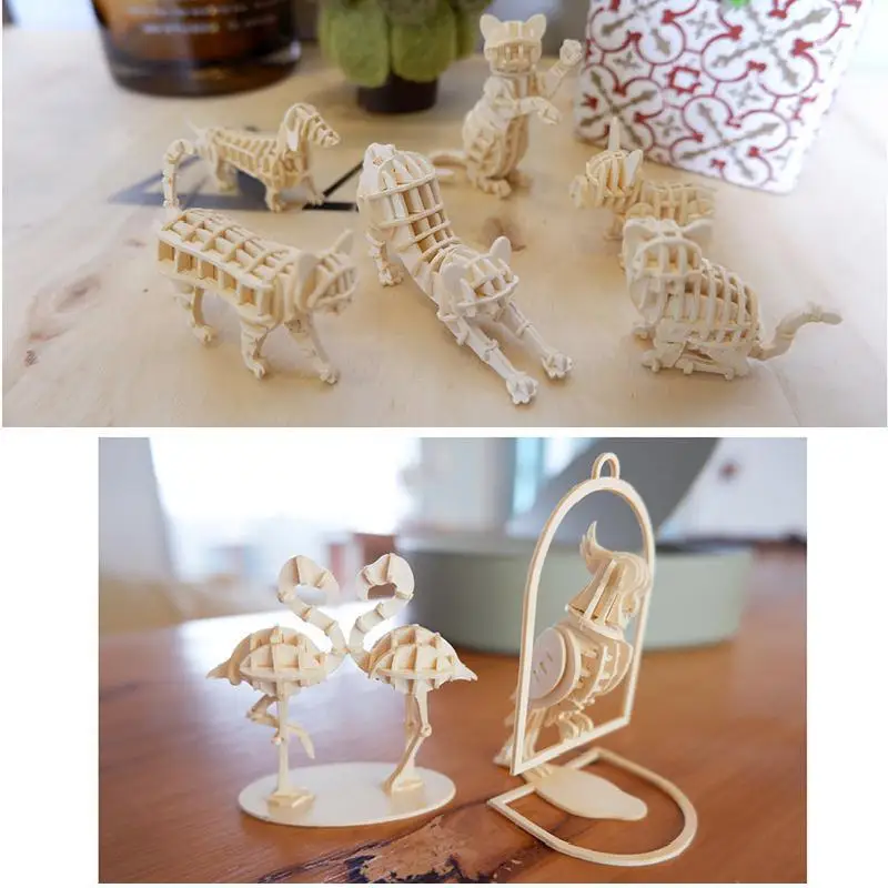 Laser Cutting 3d Paper Puzzle Toys Small Animals Marine Organism Assembly Model Kits Desk Decoration for Kids