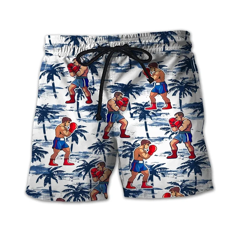 Boxing Glove Graphic Bermudas Fashion Sport Short Pants For Men Clothes Hawaii Beach Shorts Fighting Club Trunks Boy Boardshorts