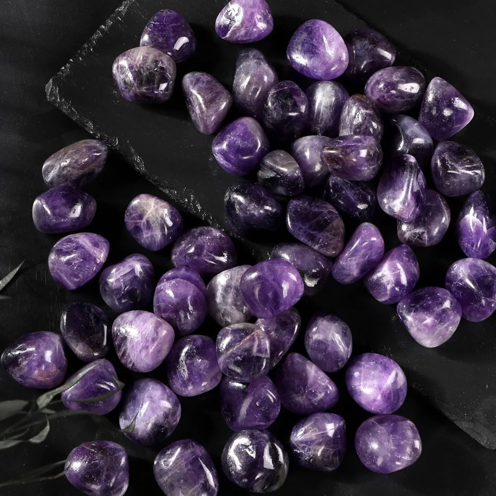 Pierre d'améthyste naturelle irrégulière, polie et roulée, cristaux de guérison, pierre précieuse, Reiki, Chakra, Quartz, collection porte-bonheur, décorative