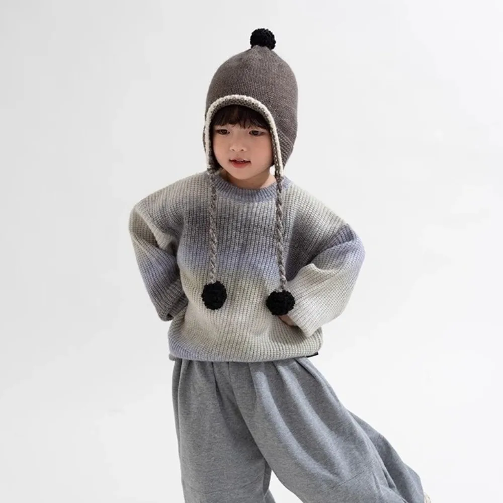 

New Knitted Pullover Cap Windproof Coldproof Ear Protection Hat Pompom Warm Knitted Cap Outdoor Sports