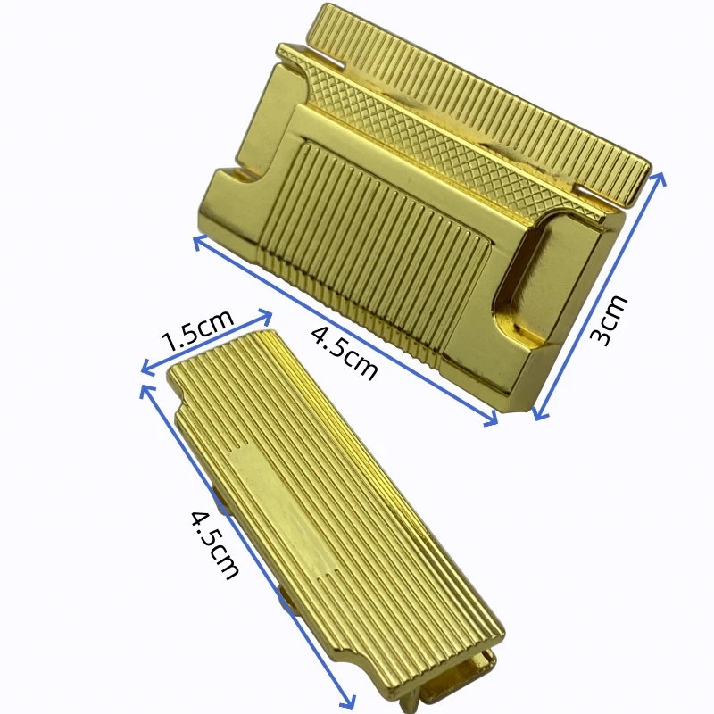 ตัวล็อกแบบกดสำหรับกระเป๋าถือของสุภาพสตรีแบบทำมือหรือซ่อมชิ้นส่วนกระเป๋าอุปกรณ์ฮาร์ดแวร์สังกะสีอัลลอยด์ล็อกแบบบิดไฟสีทองโลหะ