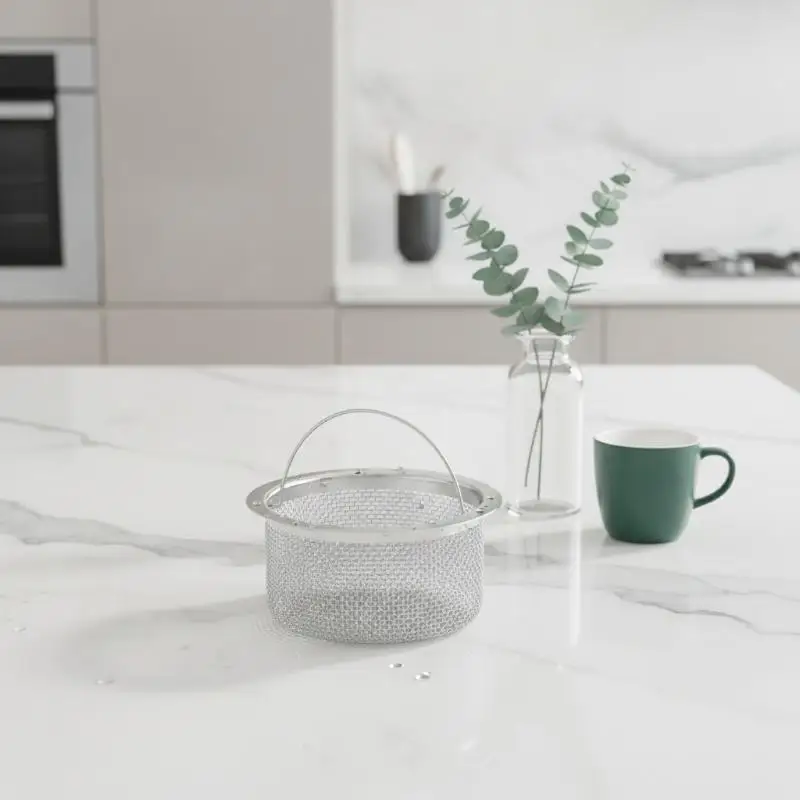 Fine Mesh Stainless Steel Sink Strainer Prevent Pipe Blockage Anti-Clogging with Easy-Lift Handle for Kitchen Sink