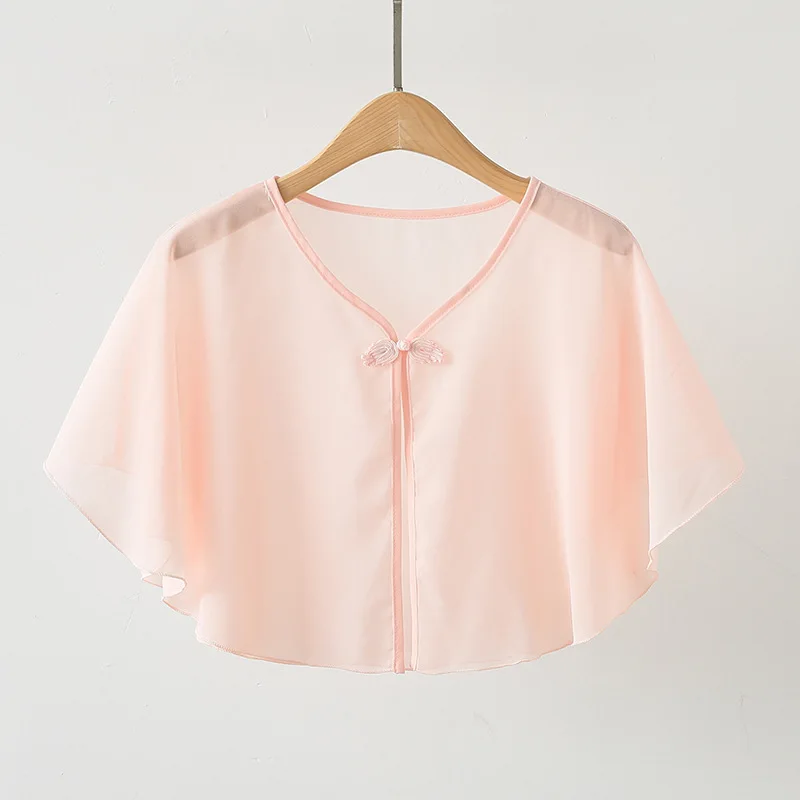 Women Sun Clothes Summer Cape Chiffon Cardigan Female Camisole Skirt Outer Layer Cover Gauze Top Waistcoat Loose Sunscreen Shawl