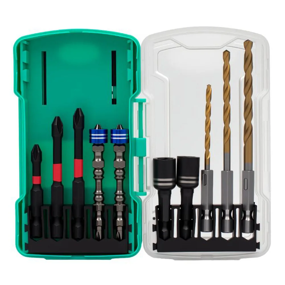 10pcs Screwdriver Bit Set Magnetic Screwdriver Bit Sleeve Wrench Adapter Twists Bit Magnetic Ring Bit Resistant Strong Socket