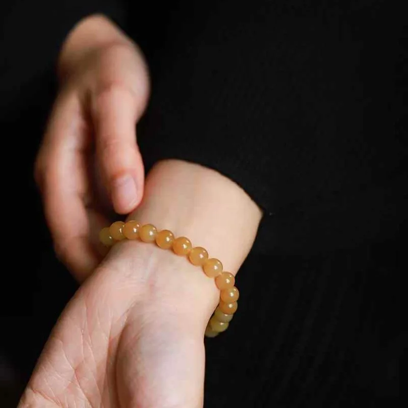 

Natural Hetian Qie Mo Old Material Full Color Sugar Women Jade Bracelet