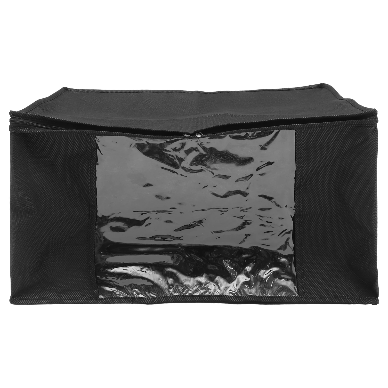 

Large Capacity Foldable Closet Organizer 50x35x27cm Black Storage Box for Bedding Sheets Clothes Blanket Container Home