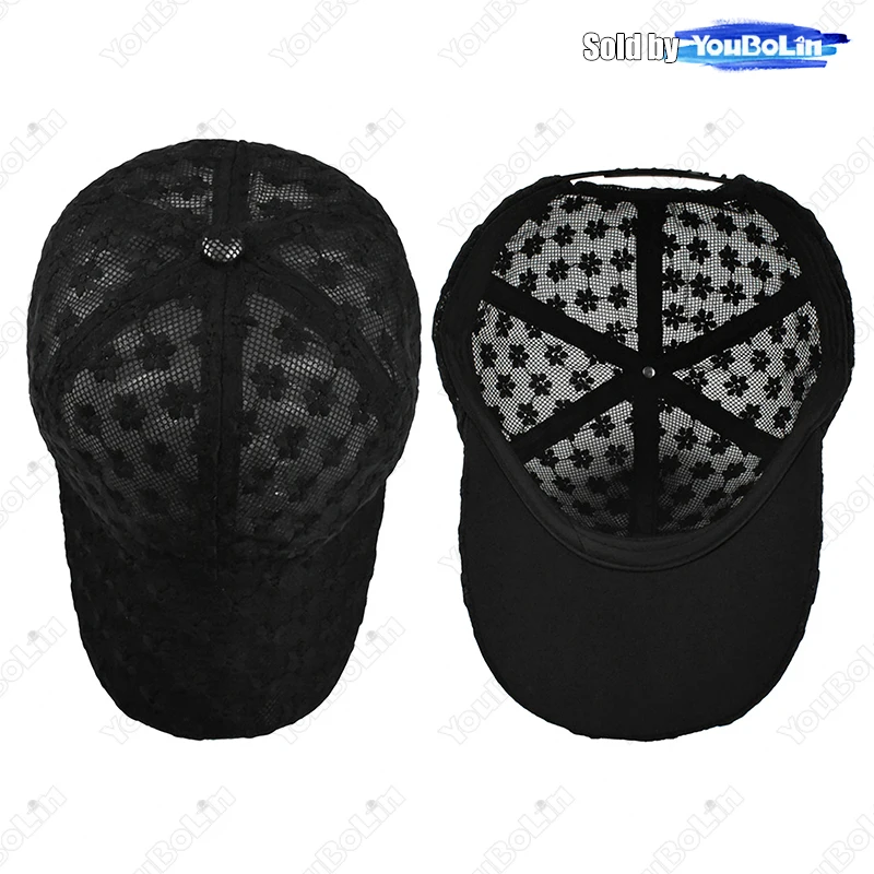 Lace Hat Lightweight Baseball Cap Summer Sun Protection Hats Lace-Up Duckbill Hat Breathable Sun Caps With Wide Brim