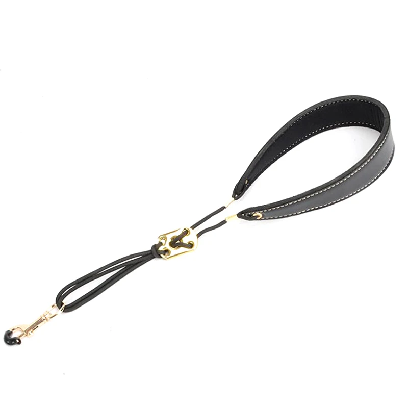 PU Leather Adjustable Saxophone Neck Padded Strap Sax Harness Hanging Belt Strap Black Woodwind Instrument Accessories