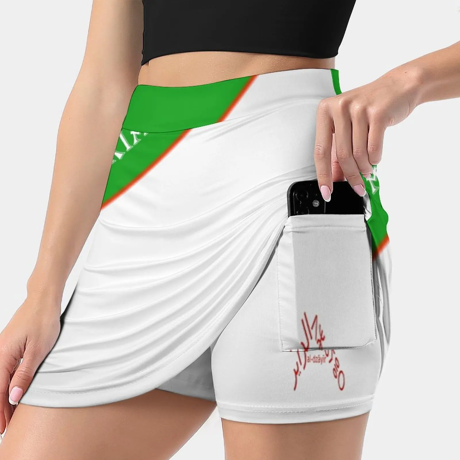 Algeria - Sports Fan Edition New Women Skirts Double-Layer Printed Short Dress Mini Sport Skirt Algeria Algerian Aldjazair