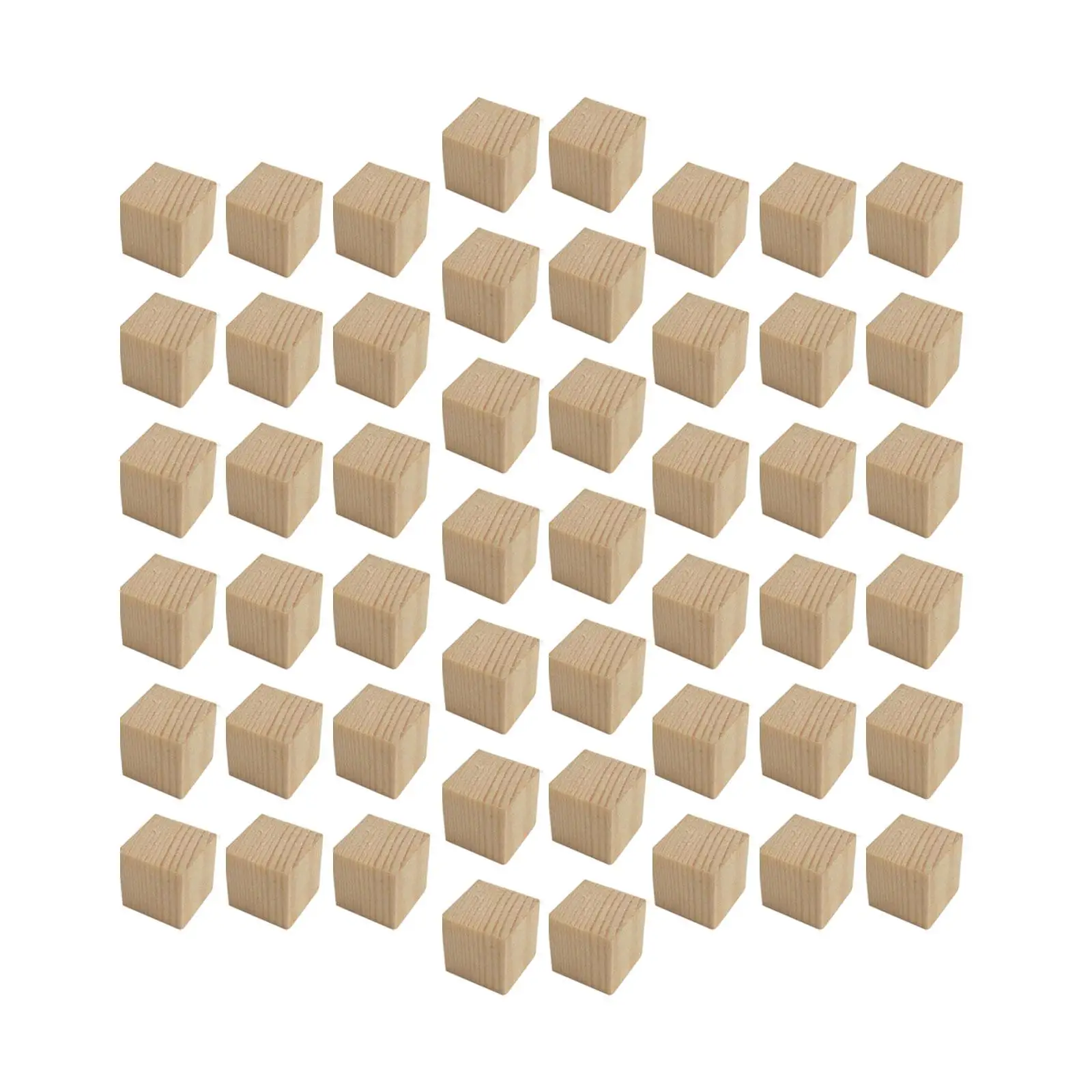 Cubes en bois massif, 50 pièces, pour peinture, décoration, puzzles, artisanat