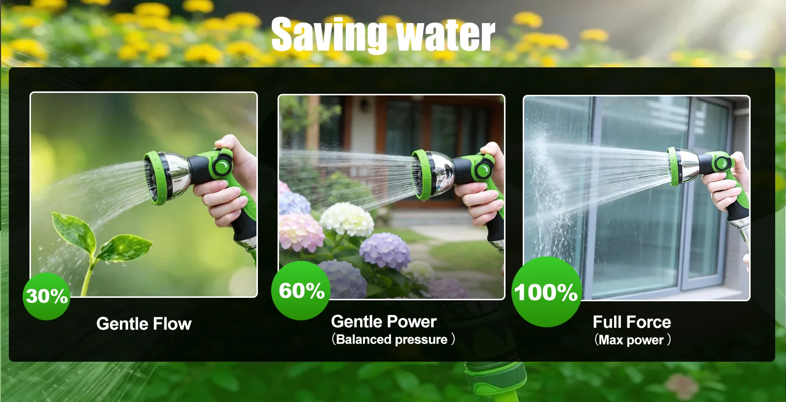 10-Modus-Gartenschlauchdüse aus Zinklegierung, Hochdruck-Wasserpistole für Autowäsche, Gartenbewässerung und Sprühwerkzeuge – Detail 7