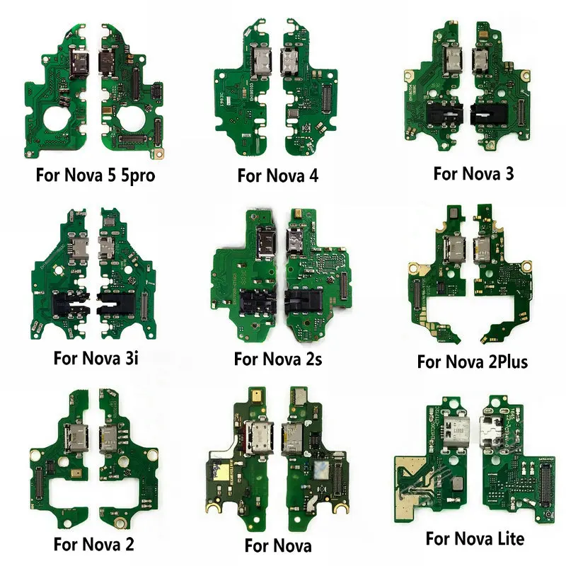 

Новый разъем для зарядного порта, запчасти для платы, гибкий кабель с микрофоном для Huawei Nova 5i 5 4e 4 3 3i 3e 2 2S 2i Plus Lite 2017