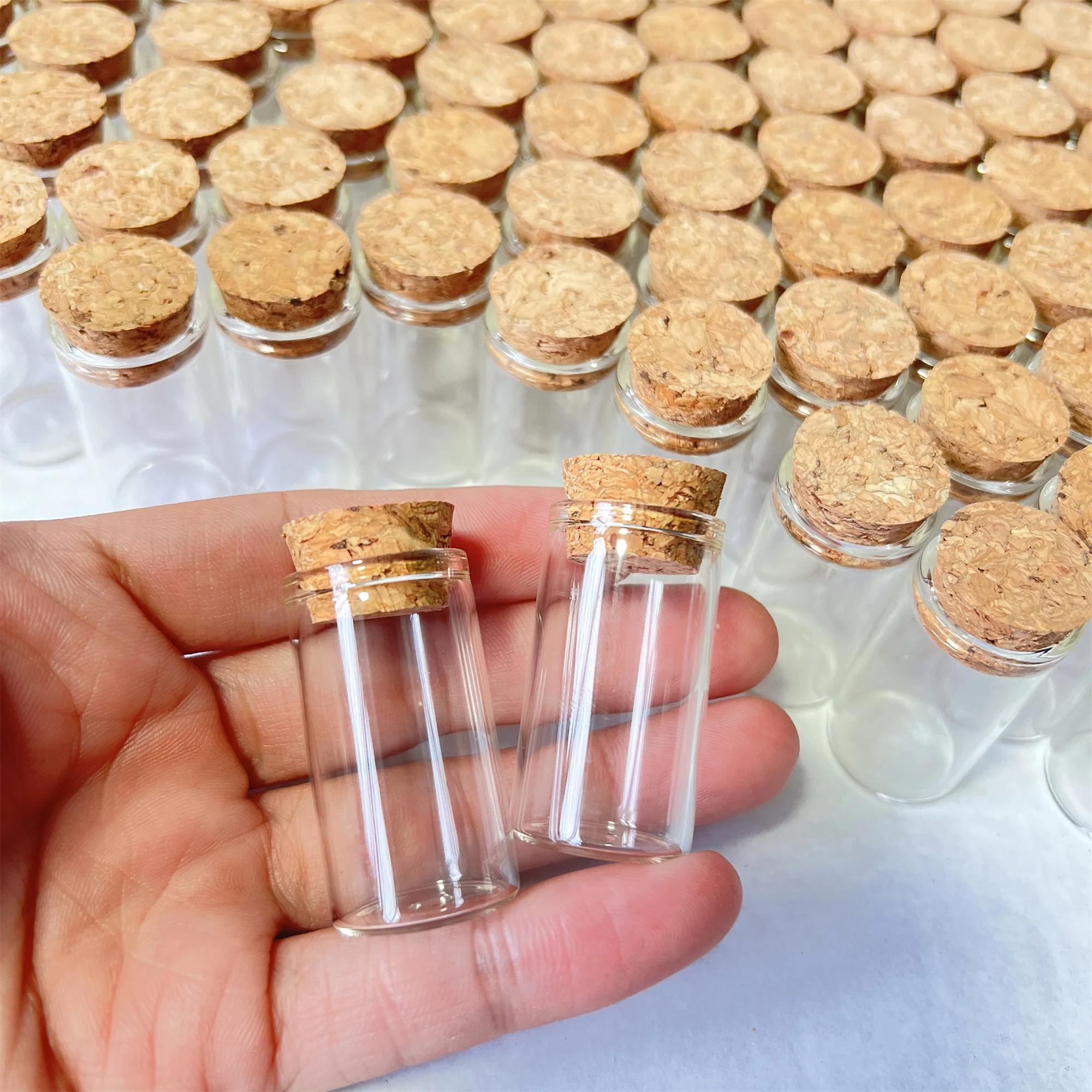 60/108 PCS 8ML Mini Wishing Glass Bottles Cork Stopper Clear 22×40mm Decor Tiny Glass Jars Decoration Wedding Home Decor Vials