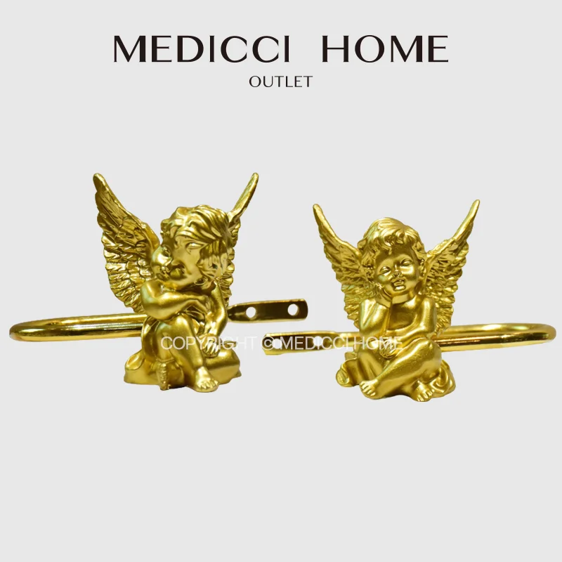 

Medicci Home Little Angel Curtain Hook Painstakingly Design European Luxe Retro Bright Gold Decorative Shower Hook Fast Shipping