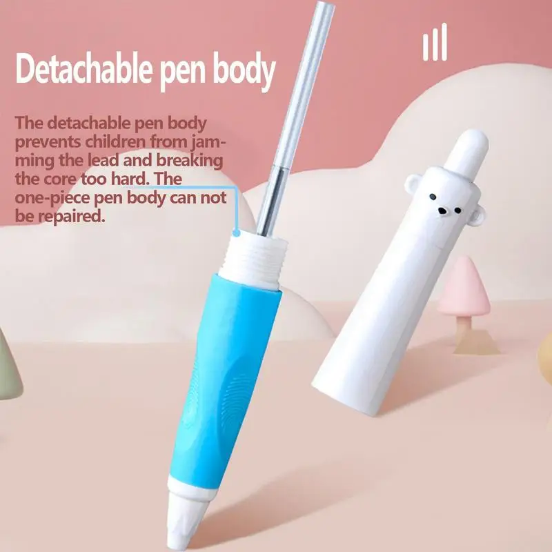 Карандаши для дошкольников для детей 3-5 лет, механический карандаш с милым медведем, объемный детский корректирующий захват, обучающие принадлежности, ручка для малышей