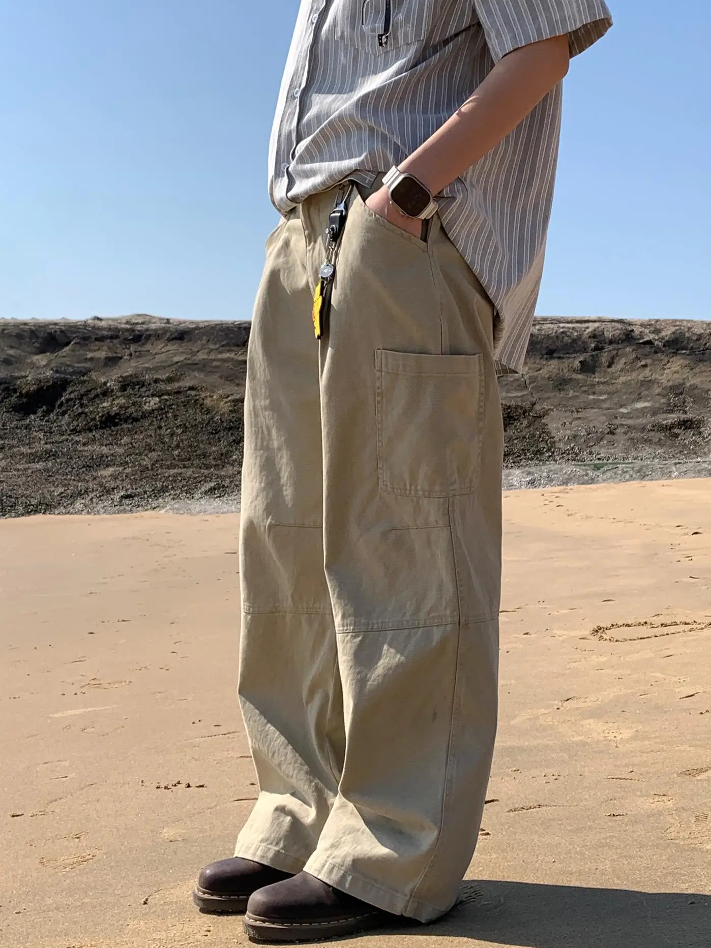 

American Sle Casual Workwear Pants Loose Straight Leg Wide Leg Streetwear Harajuku Long Trousers for Youth Daily Wear