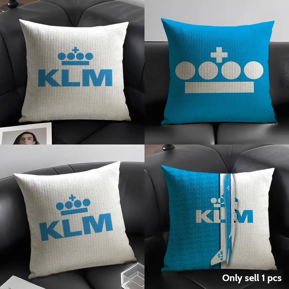 K-KLM Cushion Cover Natural Linen Organic Fabric Double-Sided Printing Breathable Perfect Gift For Decor