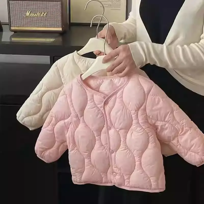 

Зимние теплые легкие стеганые хлопковые однобортные куртки-пуховики для маленьких девочек и мальчиков, детские пальто, детская одежда, топы для детей от 1 до 10 лет