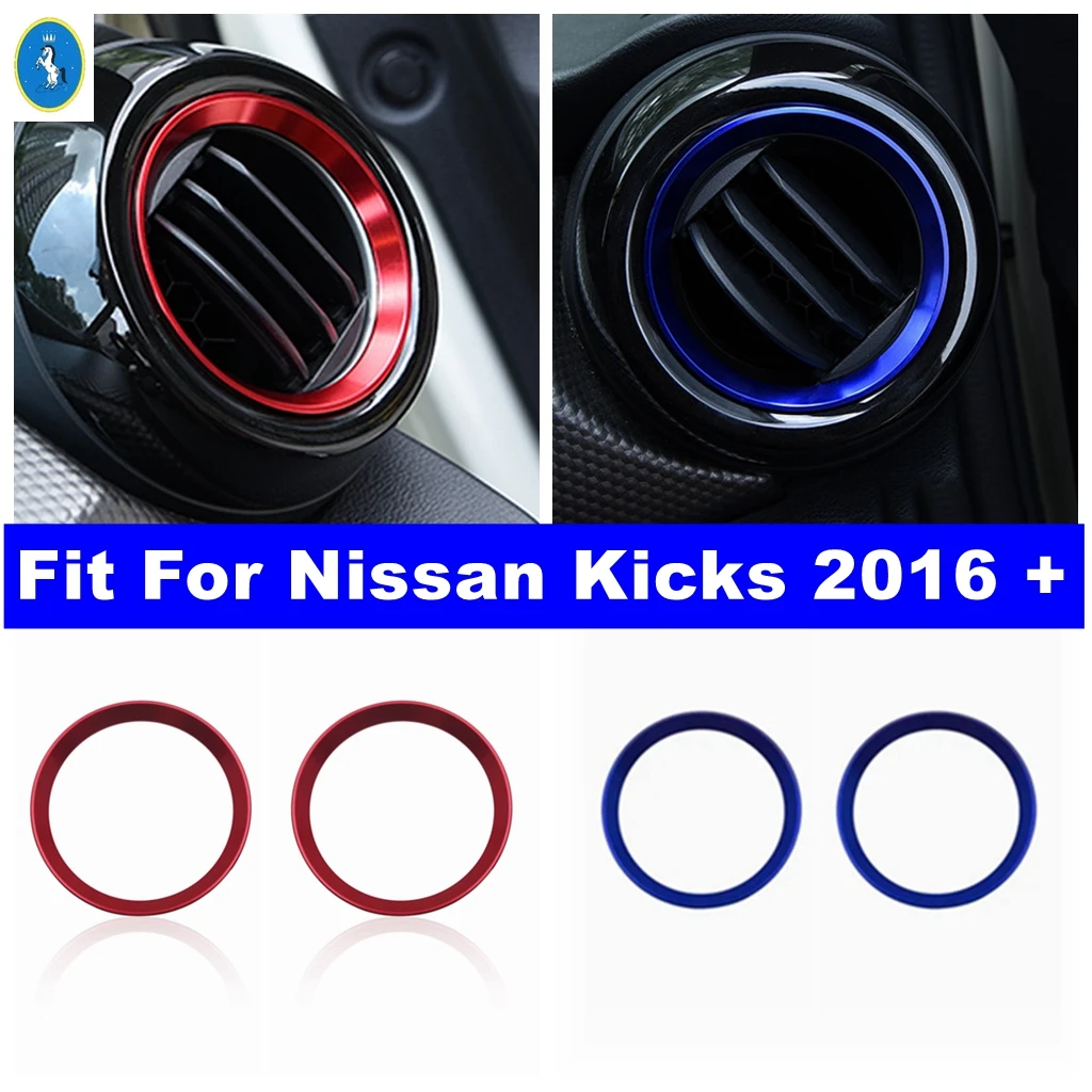 

Metal Central Dashboard Middle AC Air Conditioning Outlet Vent Decor Ring Cover Trim Accessories For Nissan Kicks 2016 - 2023