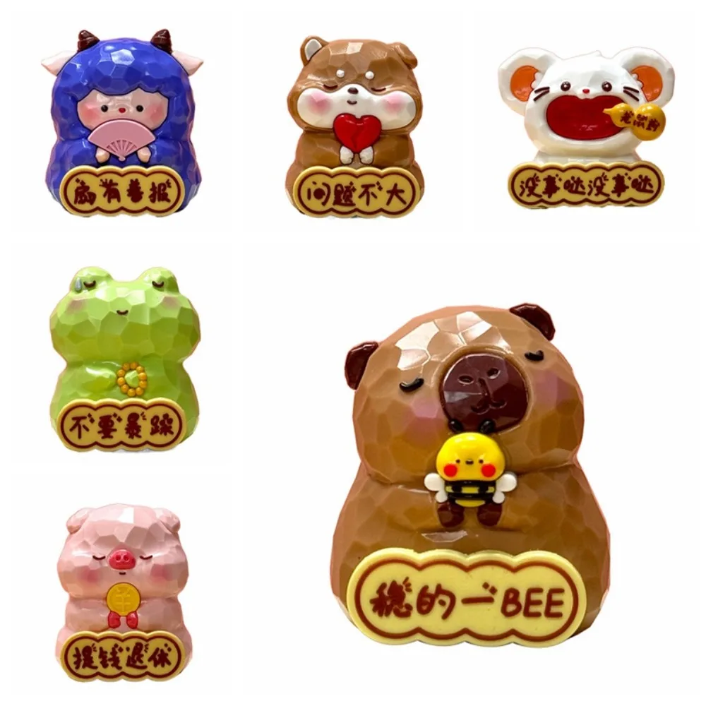 彫刻テクスチャカピバラデスクオーナメントカエル豚カピバラ人形おもちゃかわいい工芸品シミュレーションカピバラモデルワーク