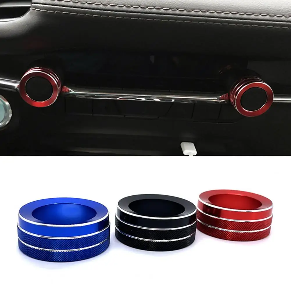 Switch Knob Ring Cover Aluminum Alloy Non-Slip Car AC Climate Control Switch Knob Ring Car Accessories