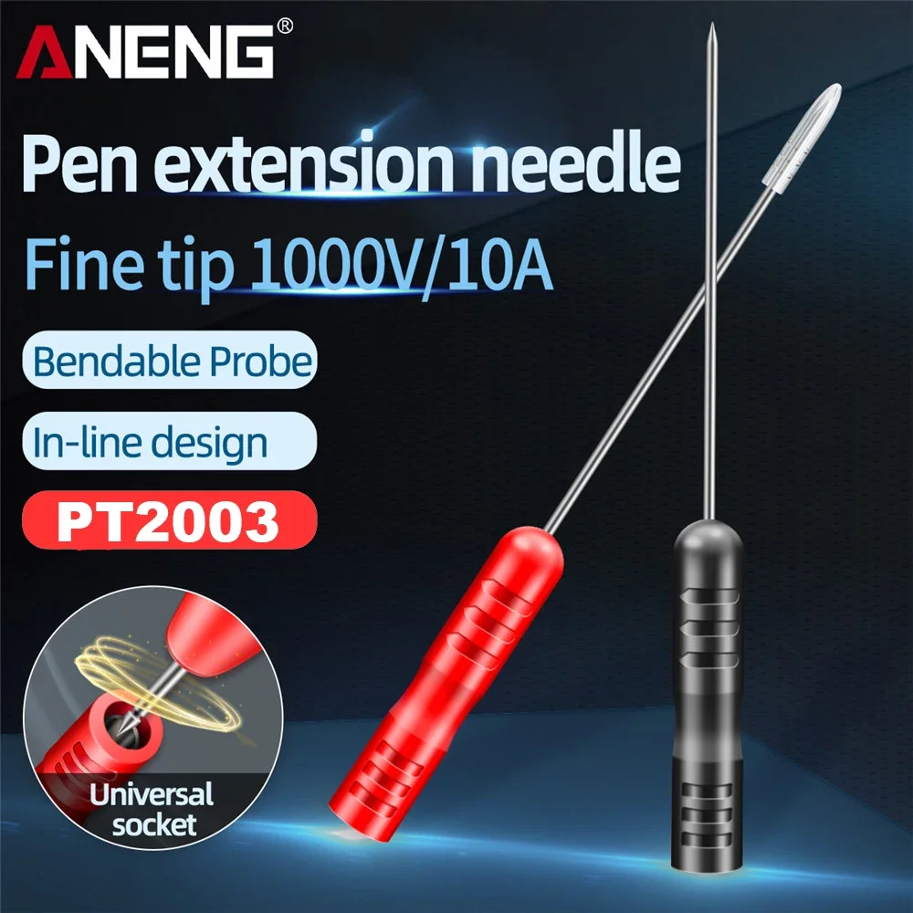 ANENG PT2003 2pcs Multimeter Test Lead Extention Piercing Needle Tip Probe 1000V 10A Red/Black Insulation Piercing Pins Tools