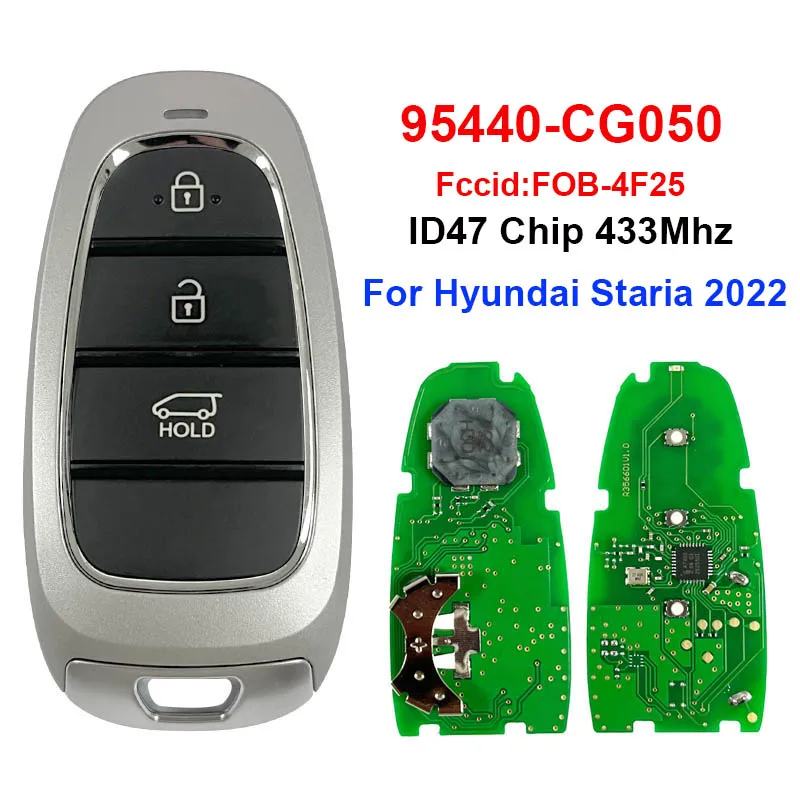 

3 Buttons Aftermarket Key Fob For Hyundai Staria 2022 Smart Remote Key 433MHz HITAG 3 - ID47 NCF29A1X 95440-CG050 FCCID FOB-4F25