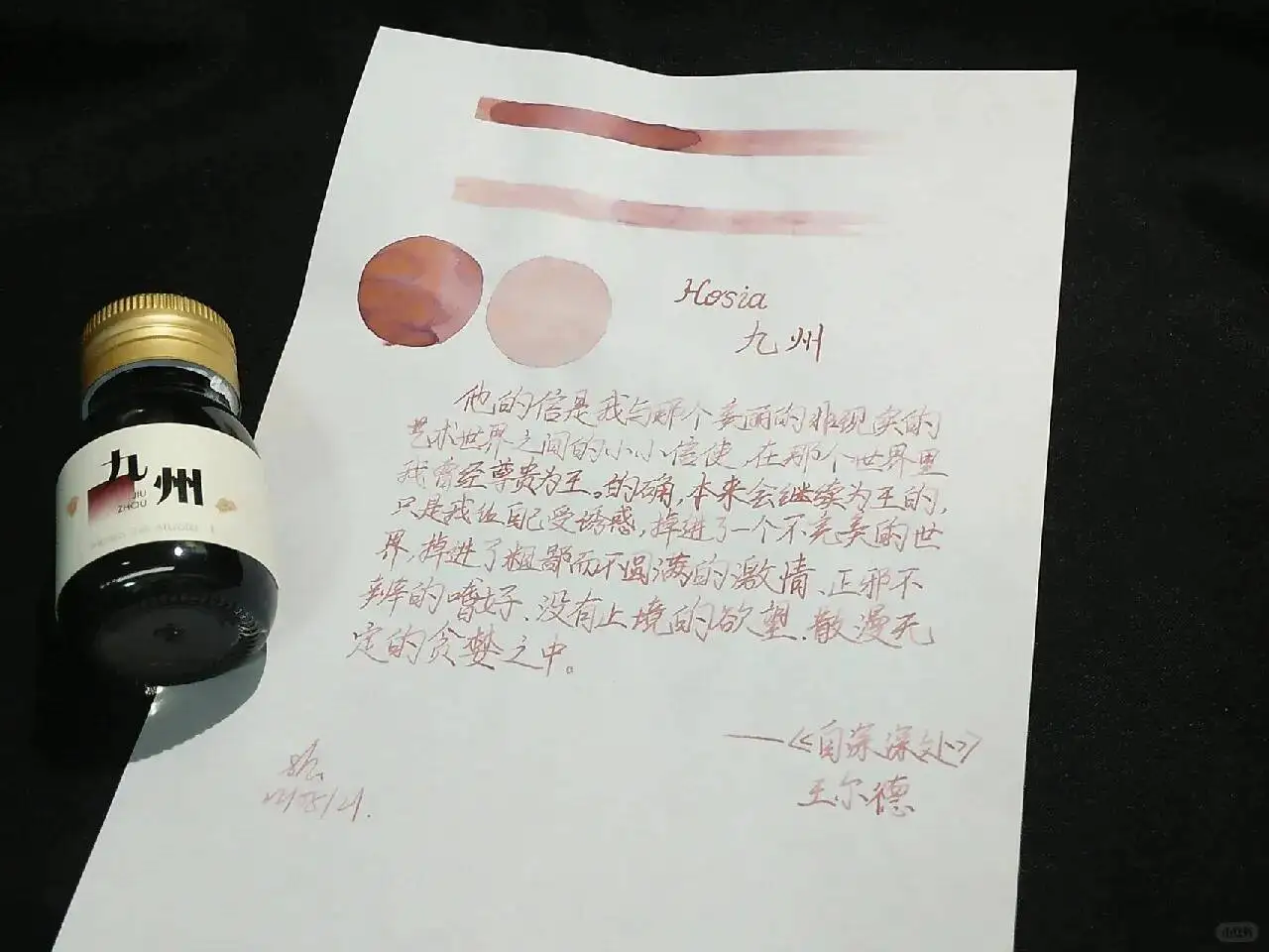 Hosia Ink Studio,Nine Provinces ,Gradient Chromatography Sheen Writing Pen Ink  30ml