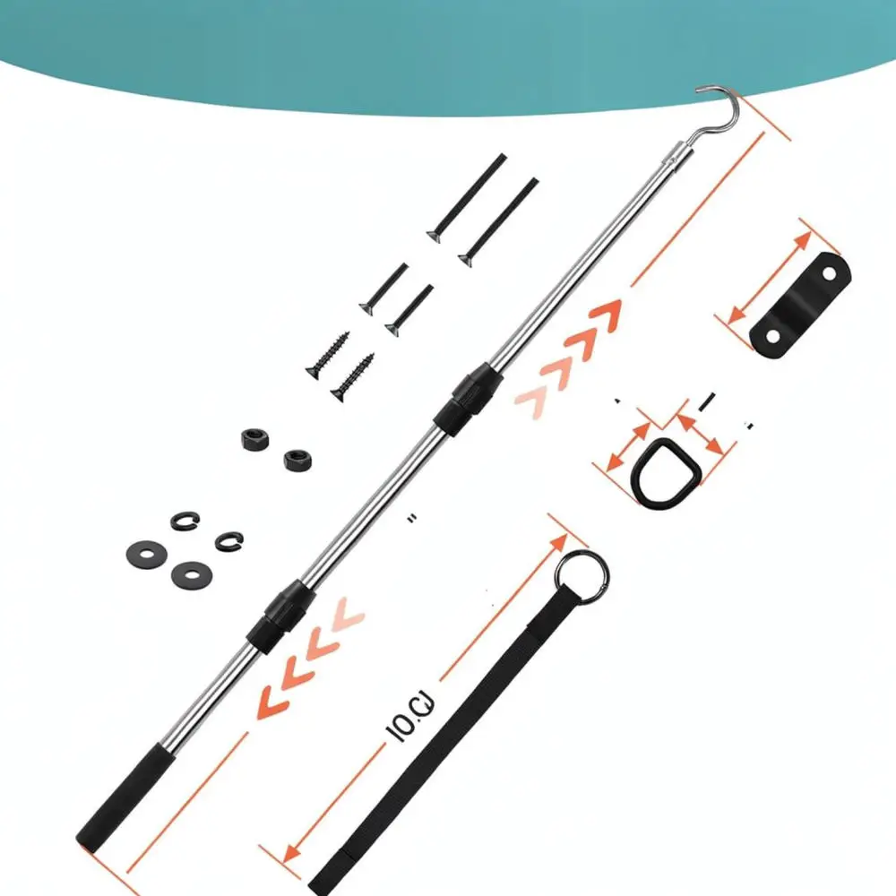 Attic Hatch Operating Pole Kit Aluminum Metal Hardware For For Jiabang Loft Stairs Pull Down System Maintenance Tool Accessory