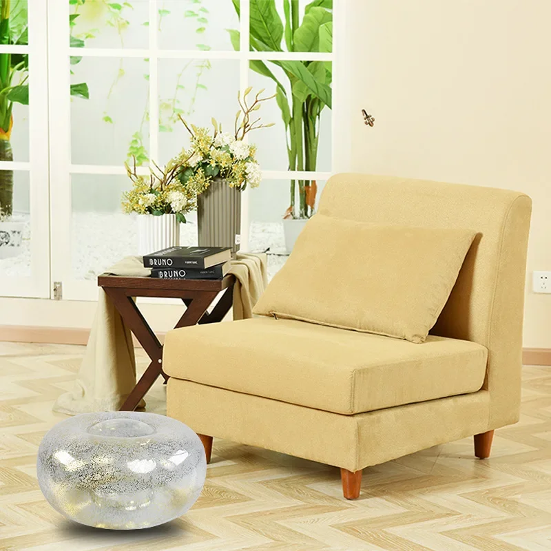 Transparent Sequin Cushion Foot Pedals Inflatable Circular Stool Thickened Lazy Inflatable Sofa Outdoor Foldable Lounge Chair